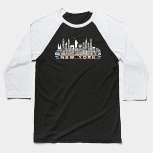 New York Hockey Team All Time Legends, New York City Skyline Baseball T-Shirt
